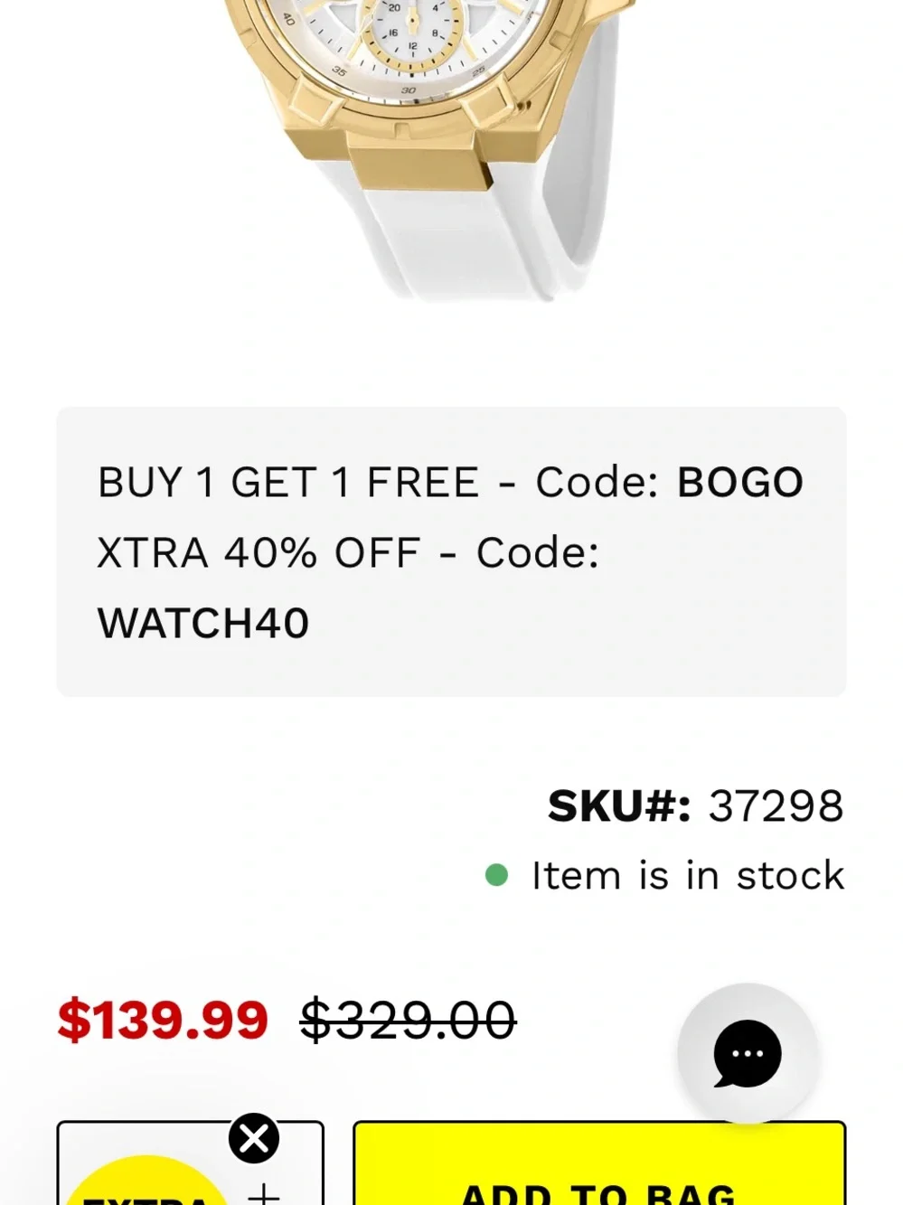 Invicta Men’s Gold & White Chronograph Watch